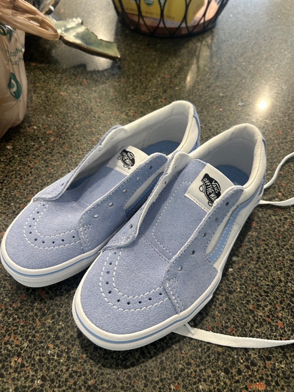 Vans Kids Pale Blue Suede Lace-Up Sneakers - Picture 5 of 5